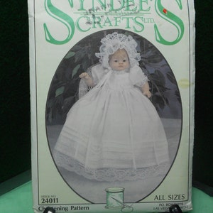 Christening Dress pattern for dolls, Syndees crafts 24011