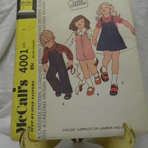 child's jumpsuit or jumper pattern uncut McCalls 4001
