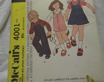 Kinder Jumpsuit oder Jumper Muster ungeschliffen McCalls 4001