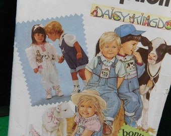 toddler long or short  overalls lined jacket uncut pattern simplicity 7251