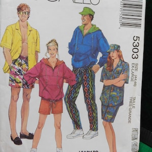 miss mens teen sweatshirt pants and shorts pattern McCall's 5303