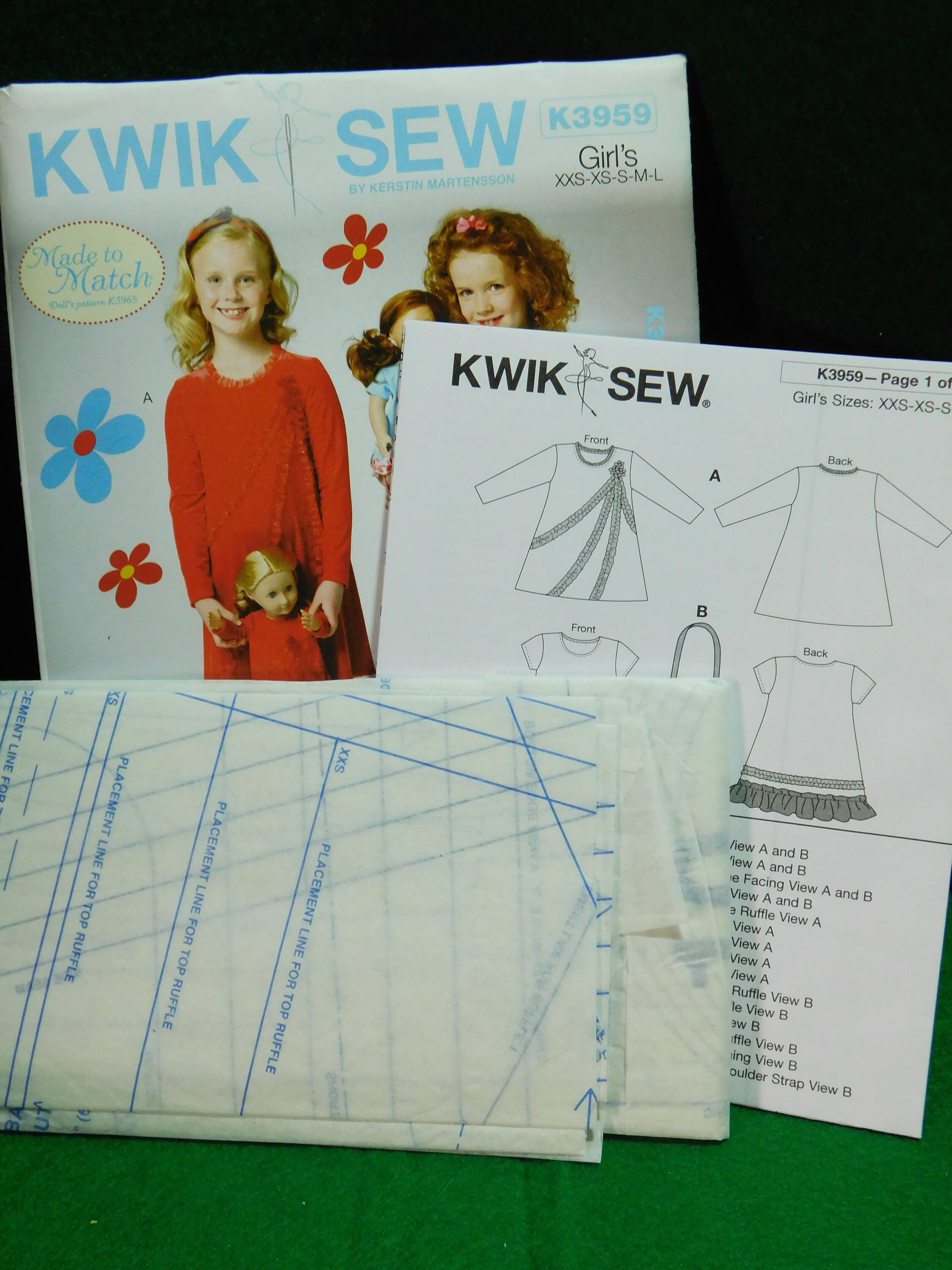 Girl's Dresses and Purse Pattern Kwik Sew K3959 Etsy
