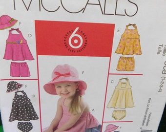 toddlers dress top panties sorts and hat pattern mccalls 5084