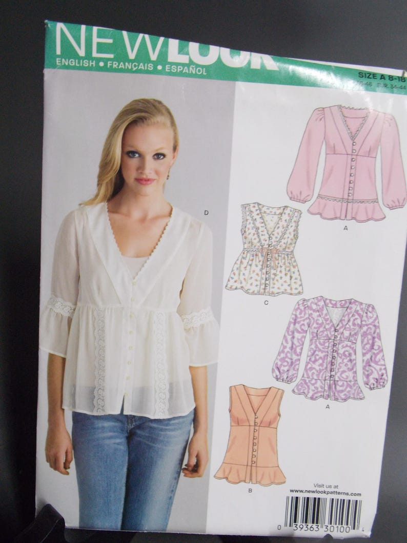 Misses Blouse Pattern New Look 6622 Uncut 1984 - Etsy