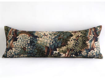 Extra Long Lumbar - French Botanical Tapestry Spring/Summer Pillow, Spring Refresh, Floral Pillow 10 Sizes