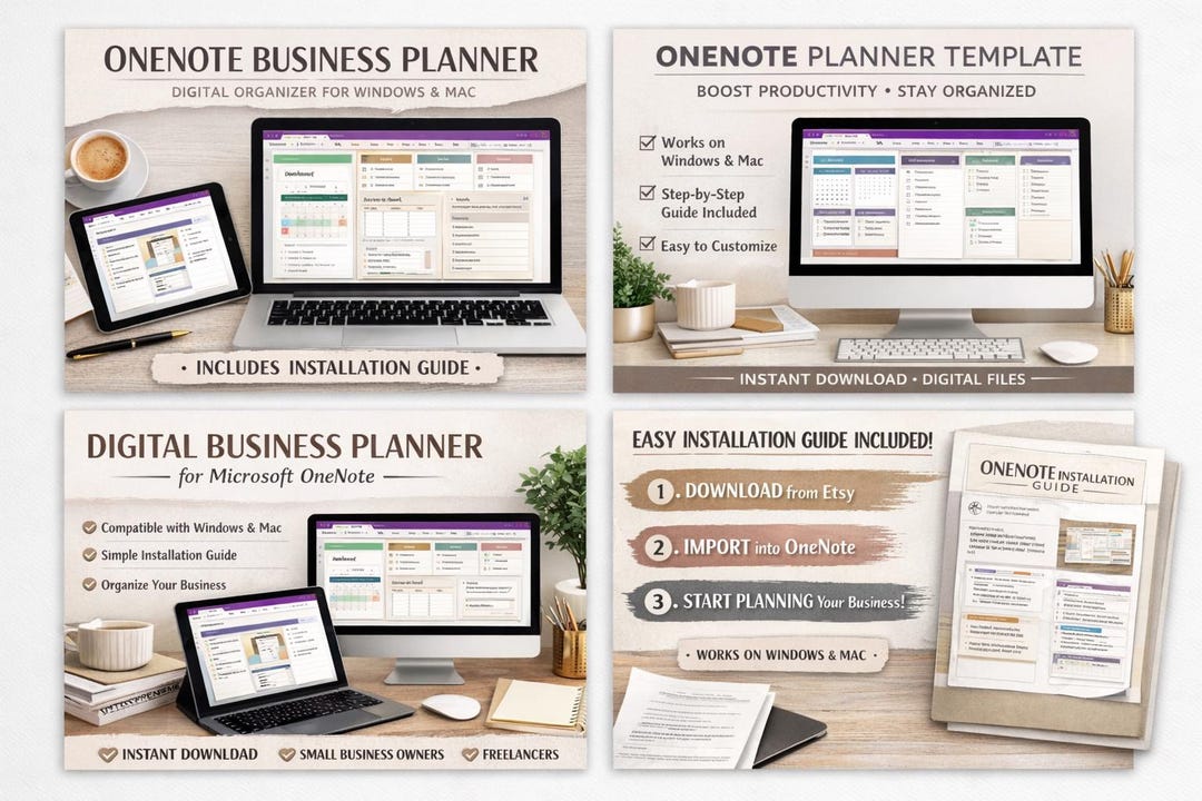 Onenote Business Planner Template, Digital Business Planner, Onenote ...