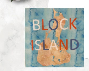 Block Island sticker, BIRI sticker, map of block island, 2x2 square sticker, laptop sticker, gift for friend, stocking stuffer