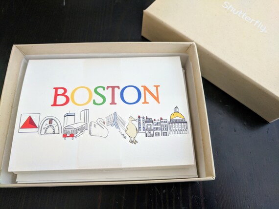 boston stationery set boston card set boston notecards etsy