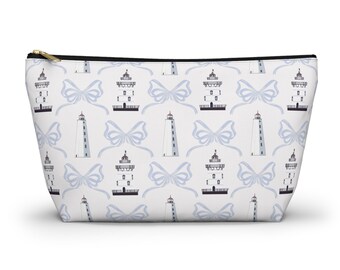 Old Saybrook Lighthouses Ruffled Bow Accessory Pouch