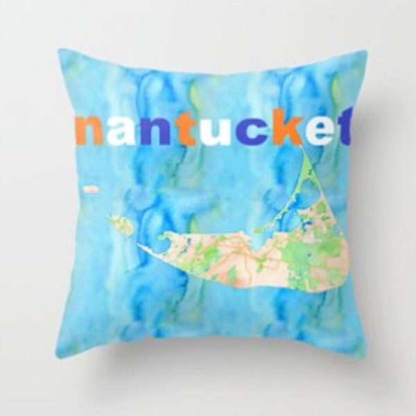 Nantucket map pillow, Nantucket pillow, housewarming gift, home pillow, Nantucket gift, for her, for him, for couple, for new home