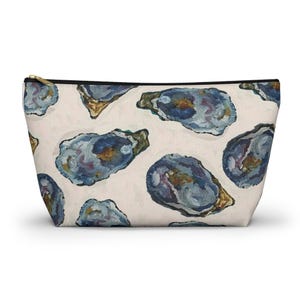 Oyster Shell Accessory Pouch - Wedding Favor Bags, Bridesmaid Gift, Beach Bag, Oyster Shucking Tools Case, Girls Weekend Getaway Organizer