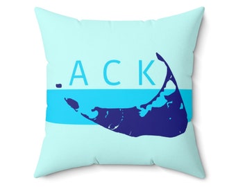 ACK Nantucket pillow, housewarming gift, Spun Polyester Square Pillow