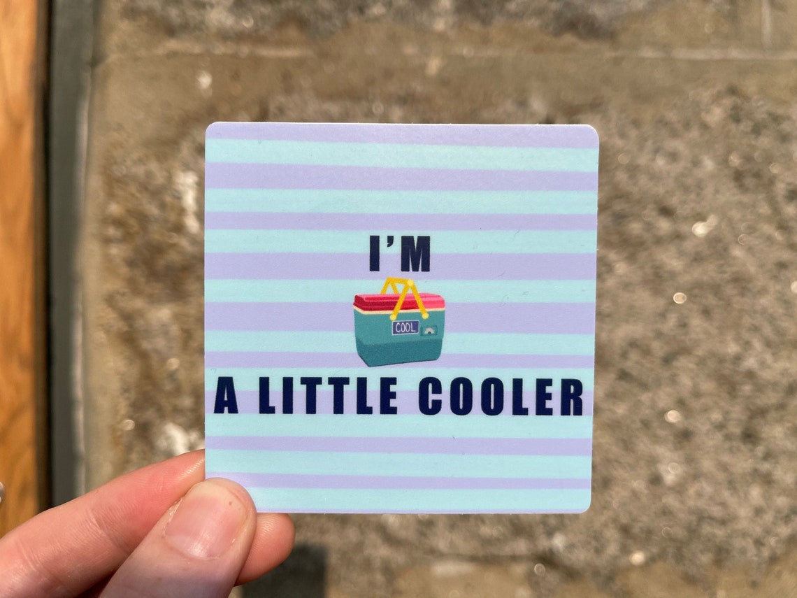 Im a Little Cooler Sticker, Funny Pun Sticker, 2x2 Square Sticker, for