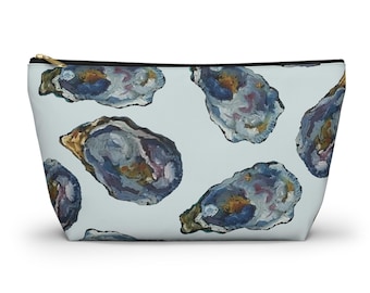 Oyster Shell Pattern Accessory Pouch T Bottom Makeup Bag, Bridesmaid Favor