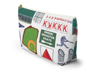 Fenway Park Accessory Pouch, Boston Baseball Gift, T-Bottom Makeup Bag