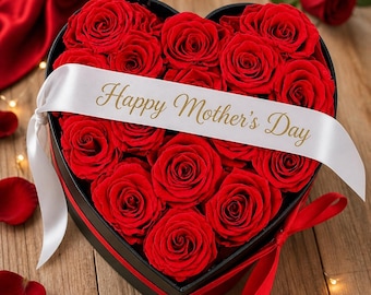 Luxury Heart-Shaped Rose Box with Chocolates – Elegant Mother’s Day Gift for Her