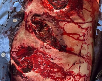 Prótesis de mordedura de tiburón 1 / Prótesis de silicona / Maquillaje SFX / Cine y TV / Terror / Sangre realista / Tiburón