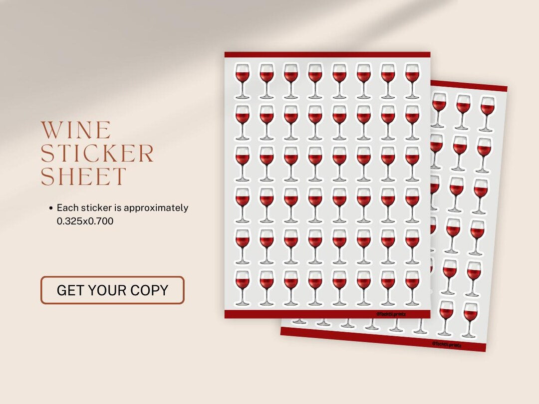 Wine Layout Sticker Wine Sticker Sheet - Etsy