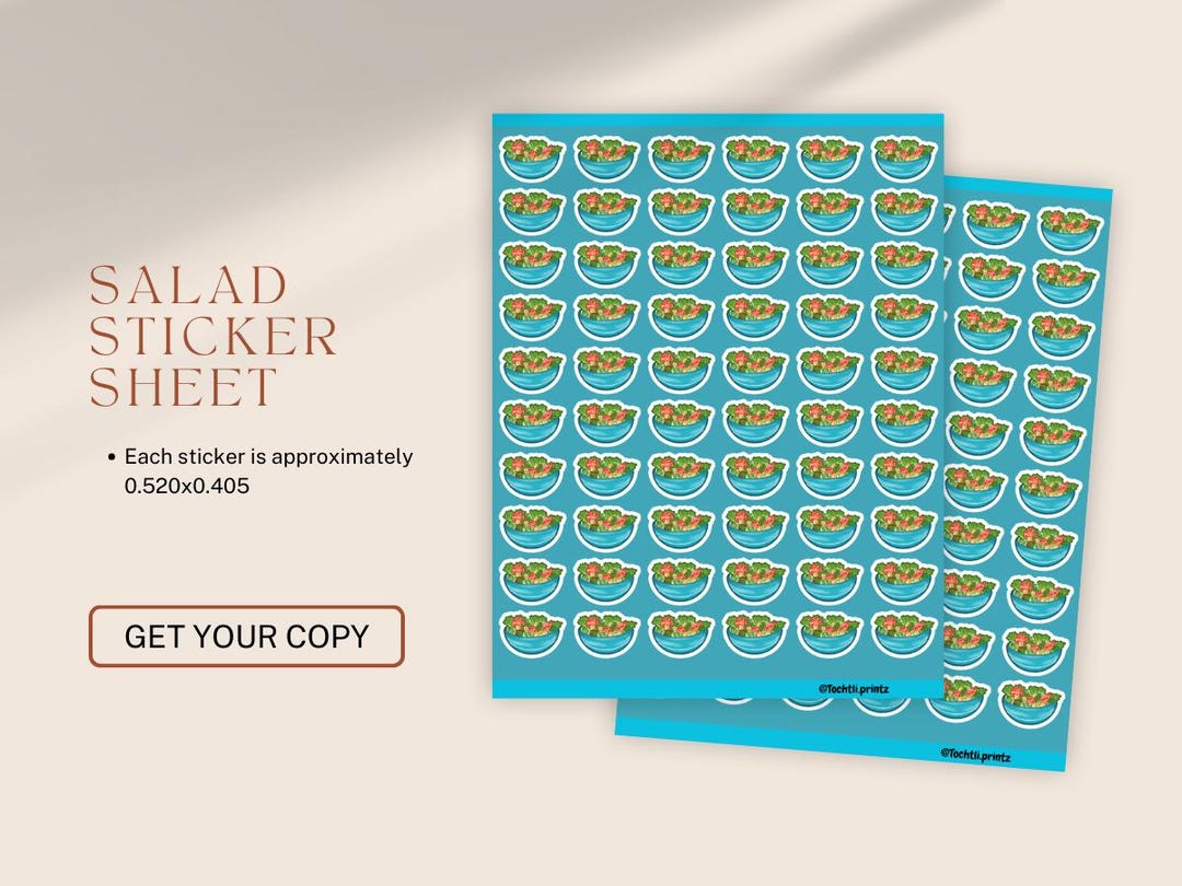 Salad Sticker Sheet - Etsy