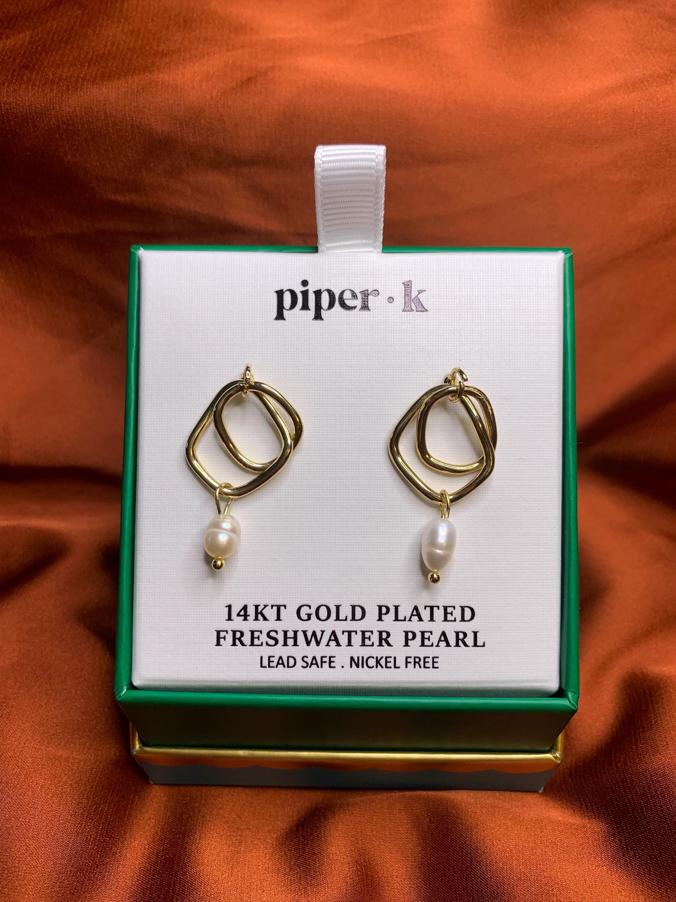 アクセサリー Freshwater Pearl Earrings - gold Piper K - Freshwater Pearl Earrings - 14K Gold Plated - Lead Safe