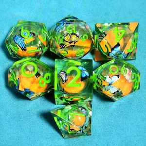 Liquid Core Butterfly Dice Set, D&D RPG