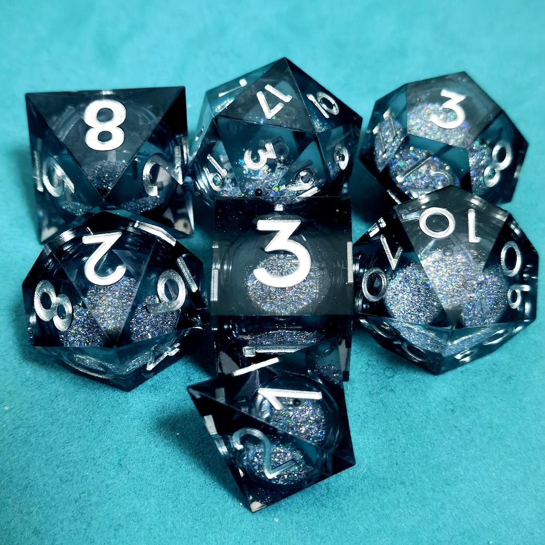 FLASHOWL Set De Dados RPG Via Láctea – 7 Dados Que Cambian De Color Con La Luz