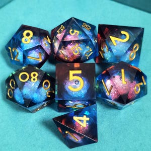 手作りのStarry Sky Liquid Coreダイスセット、RPG DND