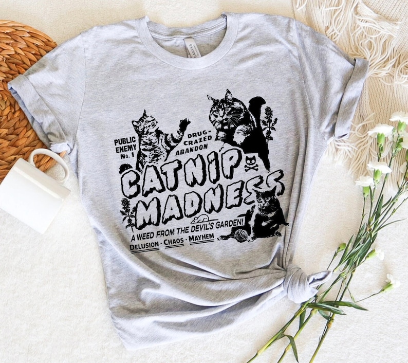 Catnip Madness Shirt Funny Cat Shirts for Women Men Cute Cat Etsy