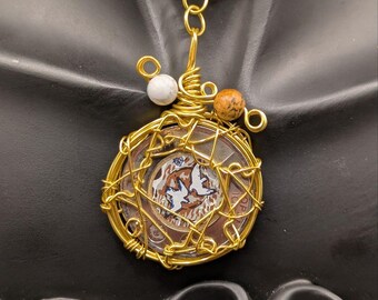 2022 Canada Doves of Peace Coin Pendant – Hand Wrapped Gold Wire Toonie Necklace – Collectible Gift