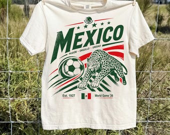 Mexico Soccer Shirt, Jaguar Mexico T-Shirt, World Game 2026 Football Tee, Mexican Pride Shirt, Vintage Style Sportswear, Gift for Him