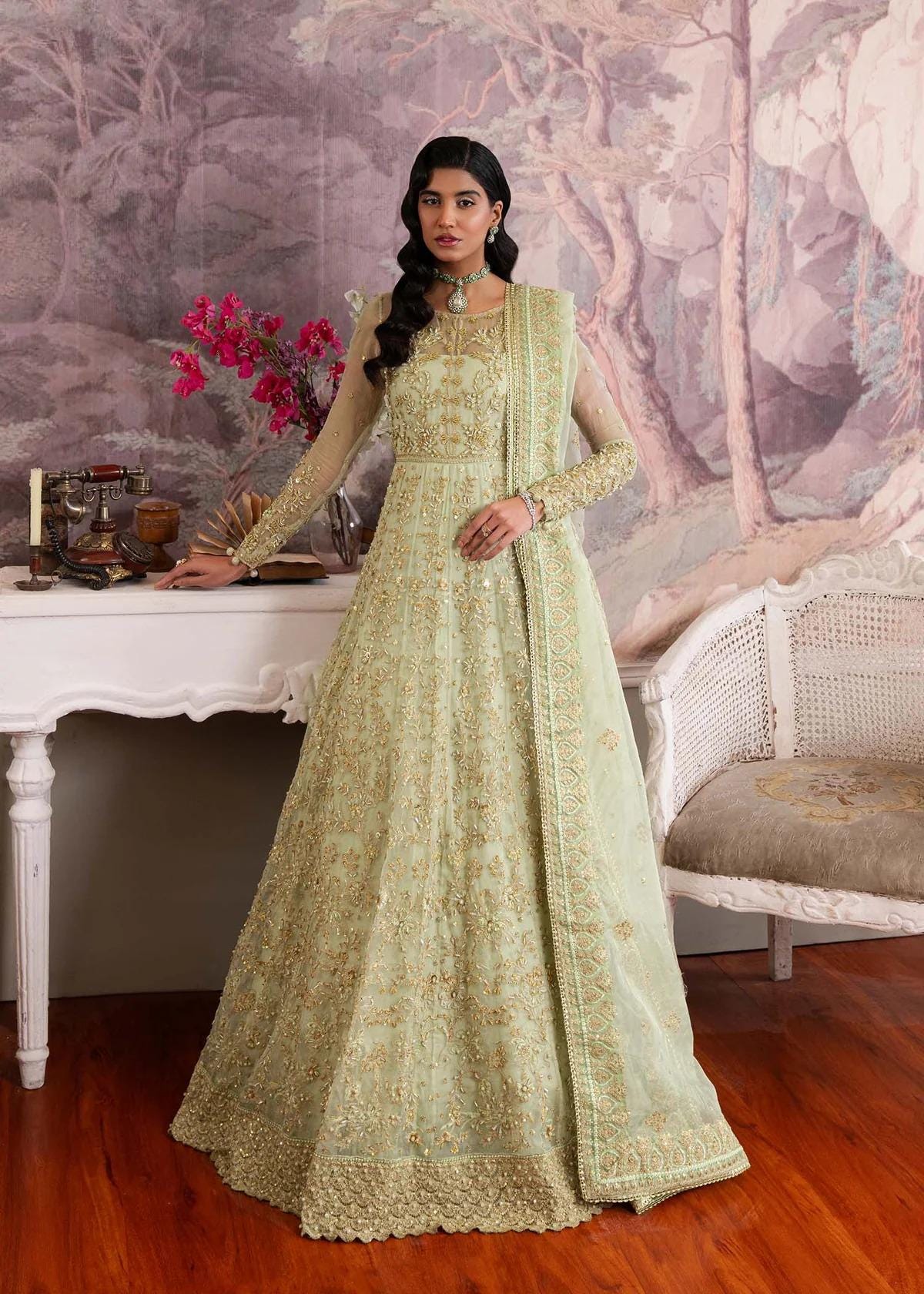 Pistachio Green Nikkah Dress - Etsy Canada