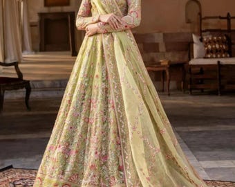 Latest Pakistani Wedding Dress Guest Embroidered Indian formal Maxi