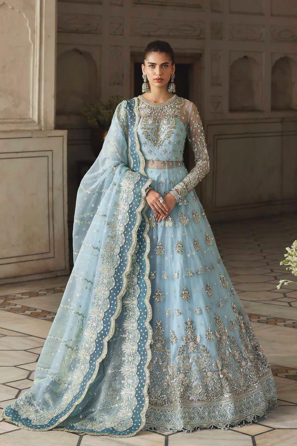 Pakistani Wedding Ice Blue Gold Clothes - Etsy UK
