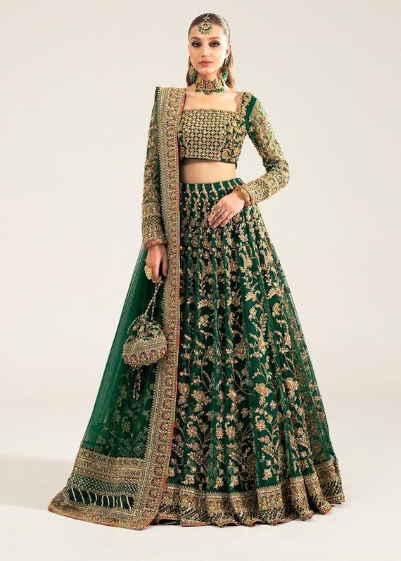 dark green mehndi dress Bottle Pakistani Green Colour Party Wear Suit|Green Pakistani Dress|Plain Size:EU41=255mm Plazo Sophisticated slit dress quinceanera dresses black and
