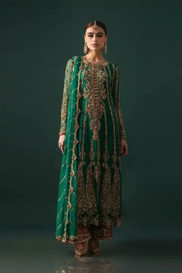 Emerald Green Pakistani Dress - Etsy Canada