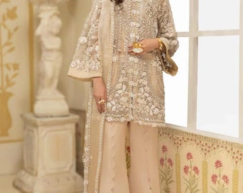 Geborduurde Pakistaanse trouwjurk Indain-outfit: formeel feest Salwar Kameez