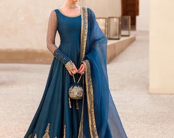 Embroidered Pakistani Indian Wedding Dress: Formal Party Salwar Kameez