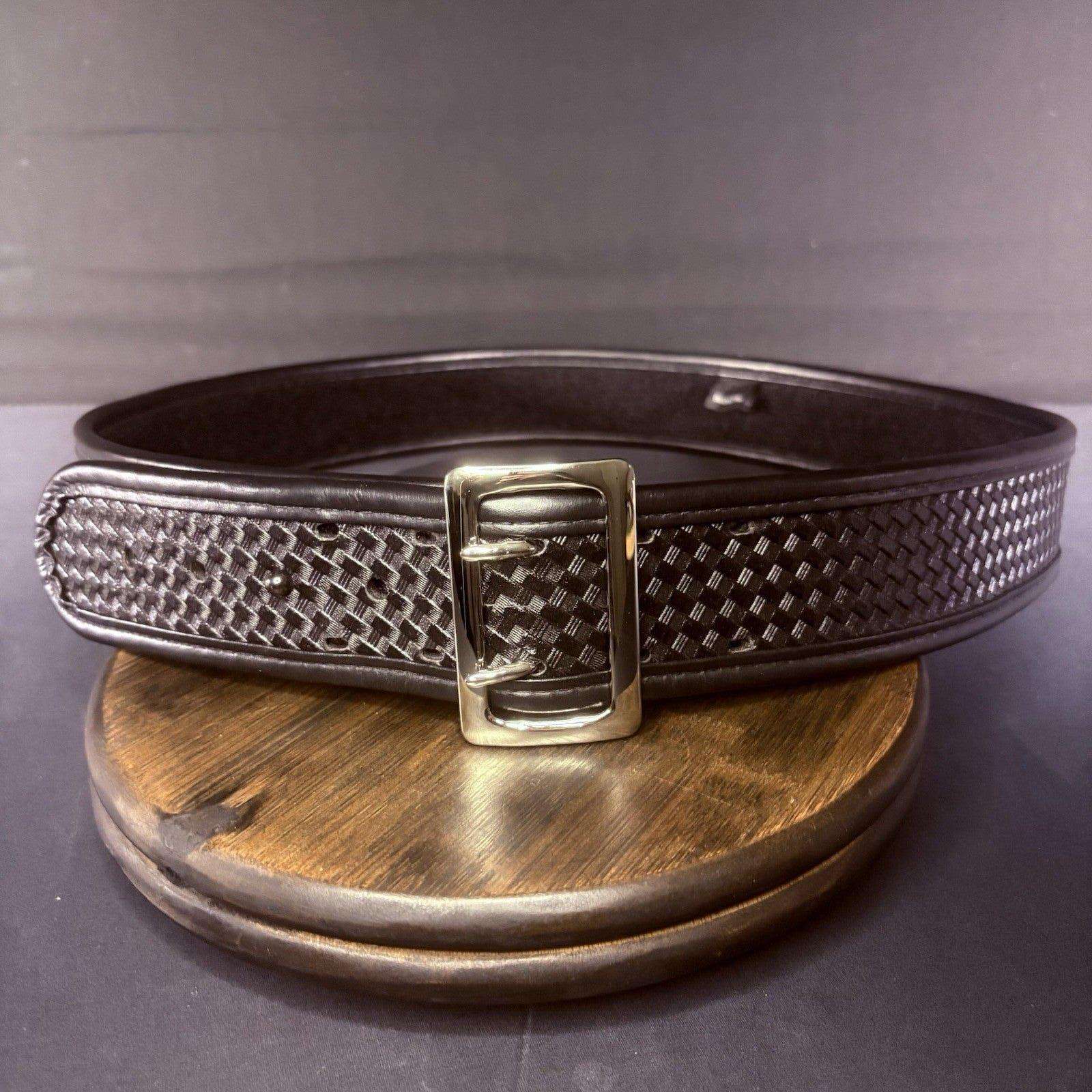 Vintage Bianchi Brown Rugged Leather Western Tooled Belt Silver Accents Women 38 B853 - Cognac Vintage Tooled Belt - Double J Saddlery main image 3