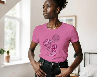 T-shirt met graphic cowgirl – Snappy Threads Breast Cancer Awareness