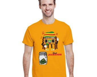 Bud Jakson Reggae Boombox-T-shirt | Uniseks lifestyle-T-shirt in levendige kleuren