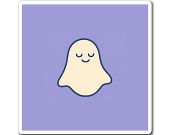 Sleeping Ghost Magnet | Cute Kawaii Ghost Sticker-Style Fridge Magnet
