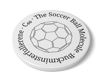 C60 Fullerene Ceramic Coaster, Soccer Ball Molecule Chemistry Gift, Science Gift for Soccer Fans, STEM Teacher Gift, Chemistry Lover Gift