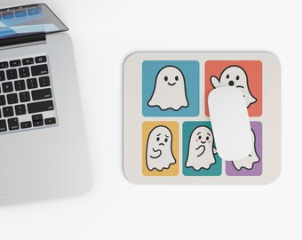 Cute Ghost Mouse Pad | Fun Computer Accessory for Home or Office Decor, Gift for Ghost Lovers