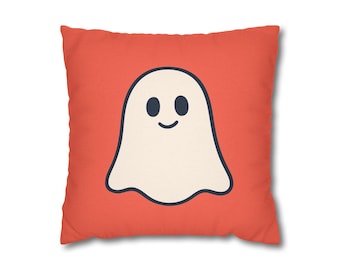 Cute Smiling Ghost Pillowcase | Spun Polyester Square Pillowcase