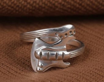 Six String x Fender NEW GENUINE 925 STERLING SILVER GUITAR RING display picture 1