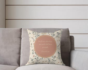Almofada com Versículo Bíblico Estilo Fazenda | Decoração Cristã para Casa no Estilo Vovó