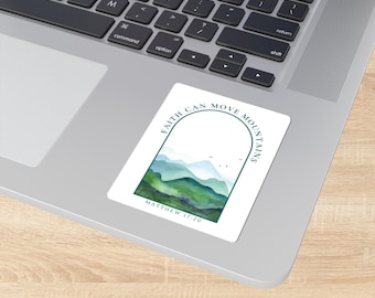 Faith Can Move Mountains Sticker: Christian Vinyl Decal