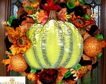 Pumpkin wreath, fall wreath, thanksgiving wreath, Halloween wreath, autumn wreath, pumpkin wreath, thanksgiving decor, fall decor