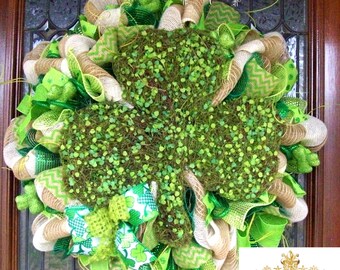 Twig Clover Wreath, St. Patricks Day Wreath, St. Patrick's day wreath, St Patricks day, Irish wreath, St patrick, St Patrick Wreath