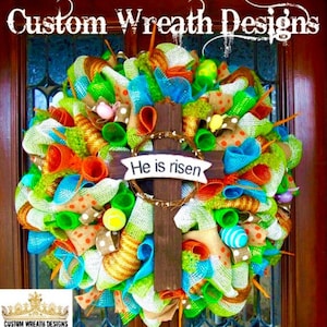 He is Risen Easter Wreath, Easter Wreath, Spring Wreath, Religious Wreath, Resurrection Wreath, Christian Wreath, Jesus Wreath